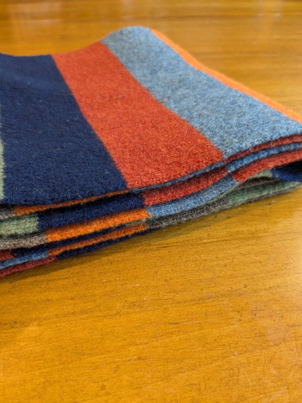 Gap 100% Lambswool Winter Scarf Multicolor Color Block Striped Retro Unisex Knit - Picture 6 of 7